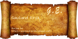 Gauland Erik névjegykártya